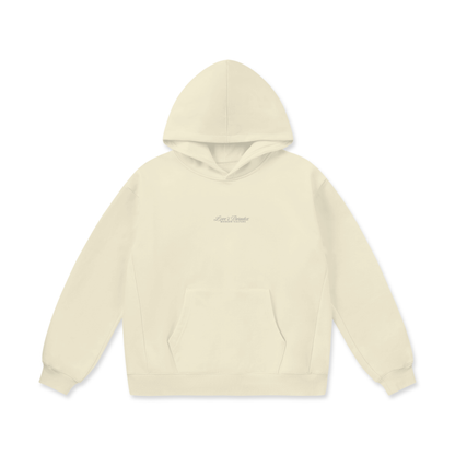 Cream White Oversize Heavyweight Fleece Hoodie - 460 GSM