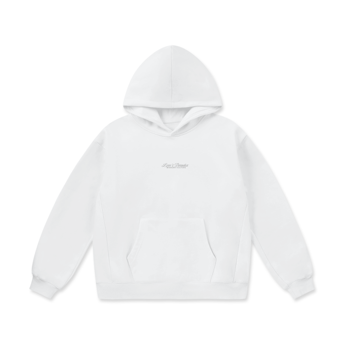 White Oversize Heavyweight Fleece Hoodie - 460 GSM